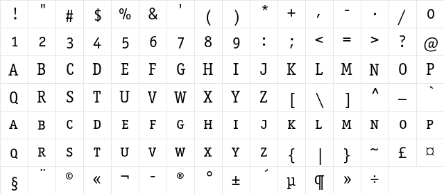OfficinaSerifBookSCC Regular  glyph index