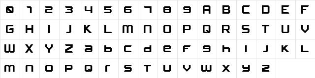 FROSTBITE Narrow Bold  glyph index