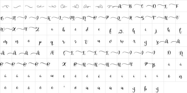 QuakedSwash Regular  glyph index