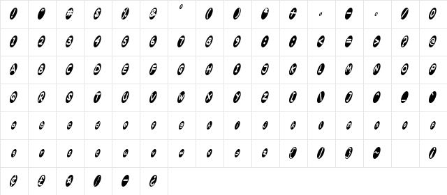 ovalium starmind Regular  glyph index