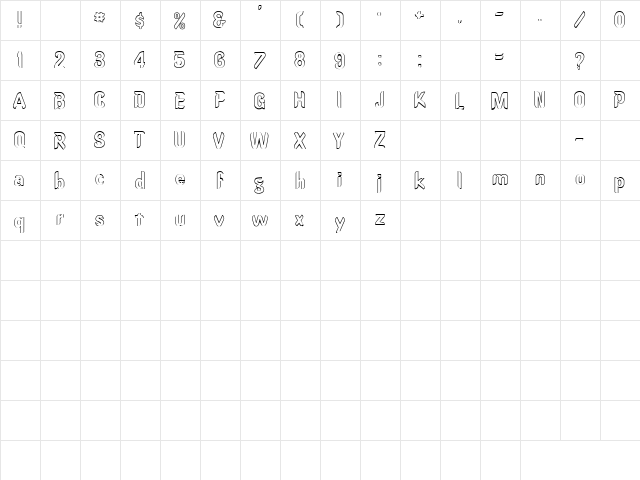 Ginsu 1 Regular  glyph index