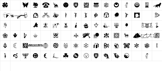 Davys-OtherDingbats Regular  glyph index