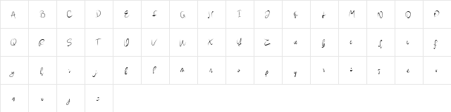 Chendy Regular  glyph index