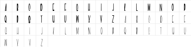 Geeves Regular  glyph index