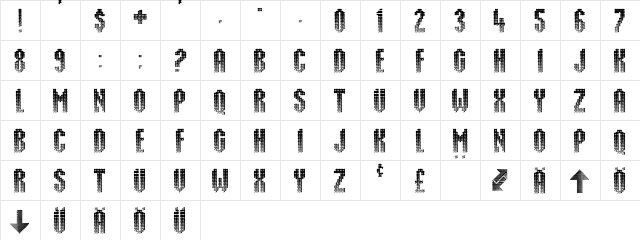 Punktum Regular  glyph index