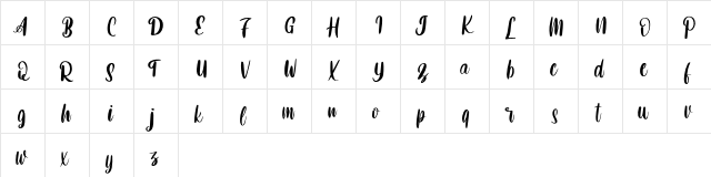Betnefie FREE Regular  glyph index