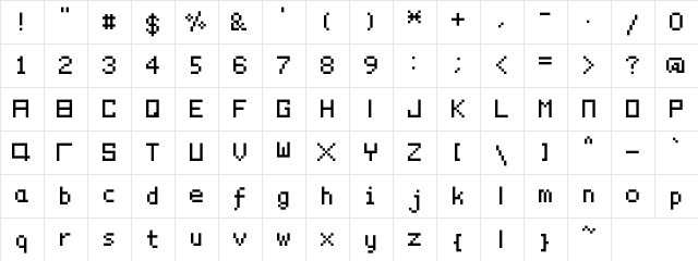 PixelYourLife Regular  glyph index