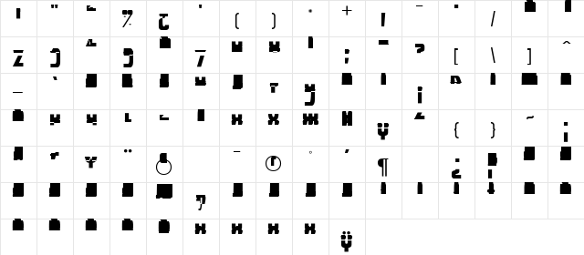 Anatol MN Regular  glyph index
