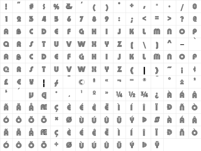 Boho A Gogo NF Regular  glyph index