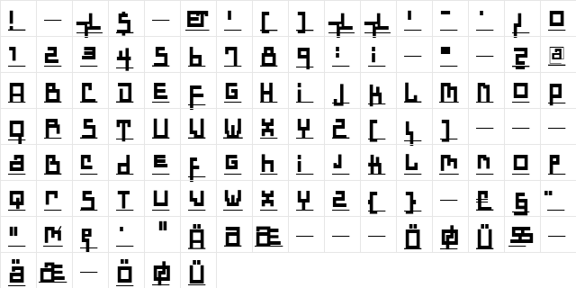 DadasDreams Regular  glyph index