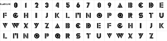 DXS Blackline Regular  glyph index