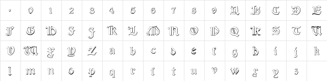 Salterio Regular  glyph index