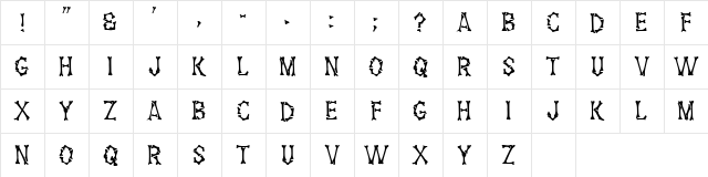 Zinc Normal  glyph index