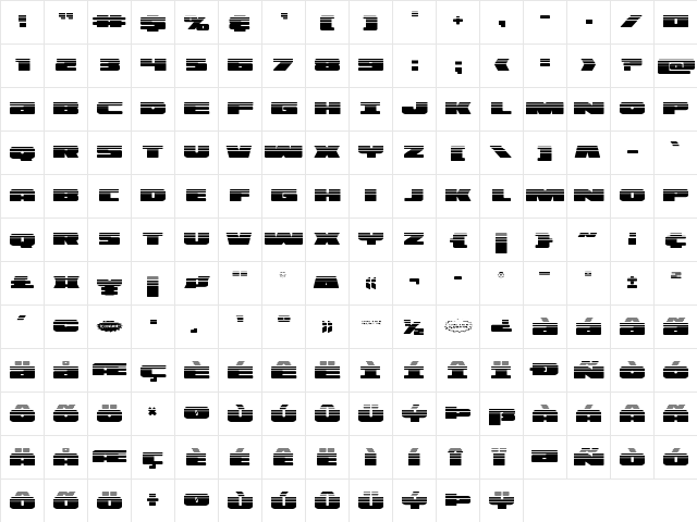 Illumino Halftone Regular  glyph index