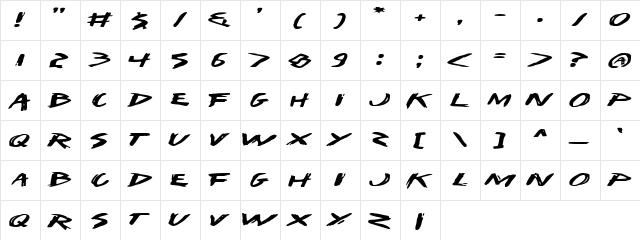 I Want My TTR! (Expanded) Expanded  glyph index