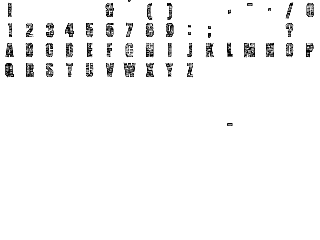 Hands Up! Regular  glyph index