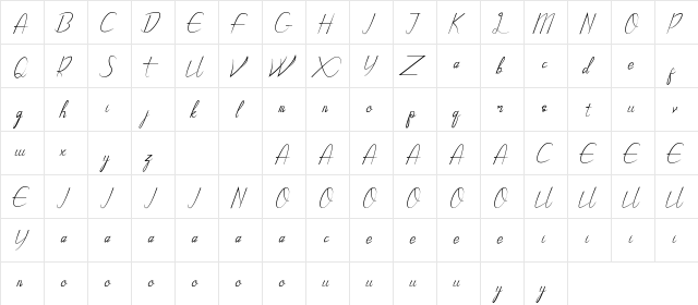 Boyfie Demo Regular  glyph index
