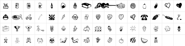 SakabeThings01 Regular  glyph index