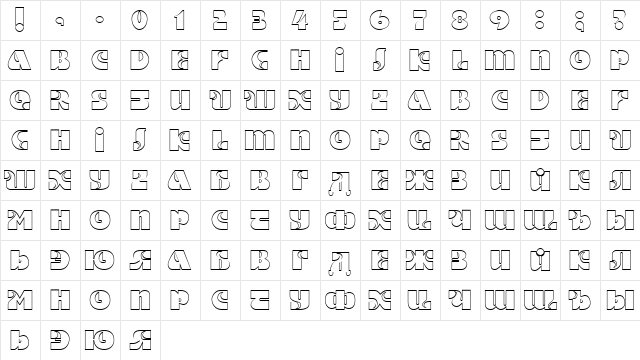 DSMotterHo Regular  glyph index