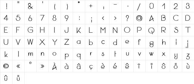 LaGdGsoft Regular  glyph index