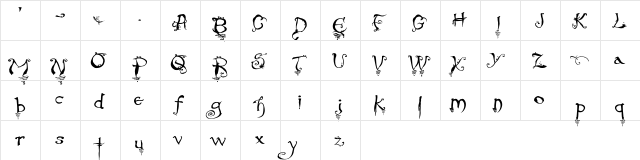 Evernight-Stargazer Regular  glyph index