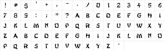 ChopsUey Regular  glyph index