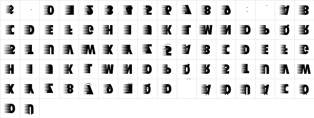 BreezeAntipodes Regular  glyph index