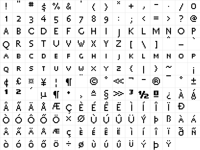 UF PT Neuquen Small Caps Regular  glyph index