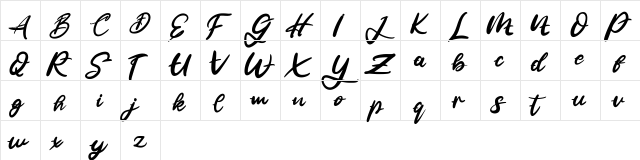 Jalie FREE Regular  glyph index