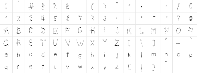 PC Marshmallow Regular  glyph index