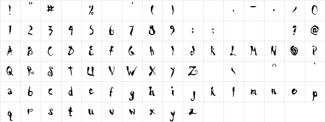 Waterfall Regular  glyph index