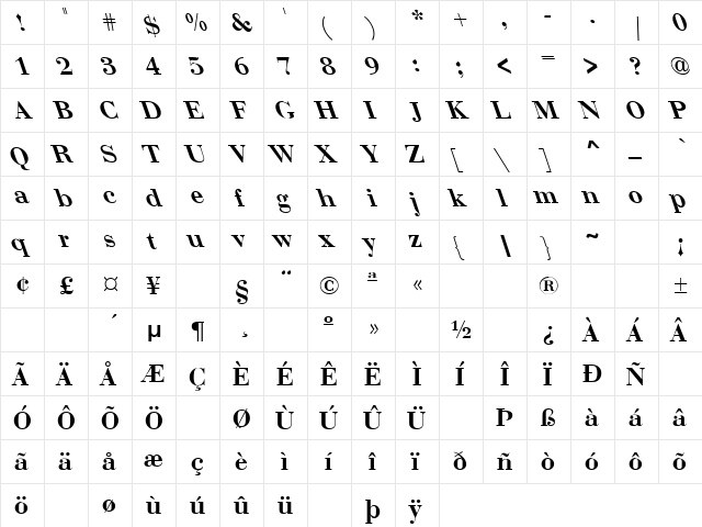 Any Color 5 Regular  glyph index