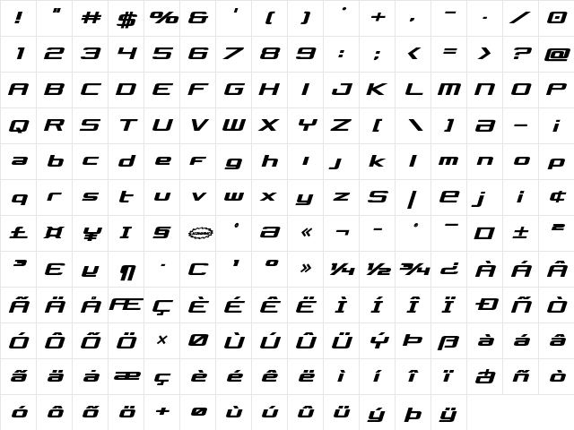 Concielian Bold Semi-Italic Bold Semi-Italic  glyph index