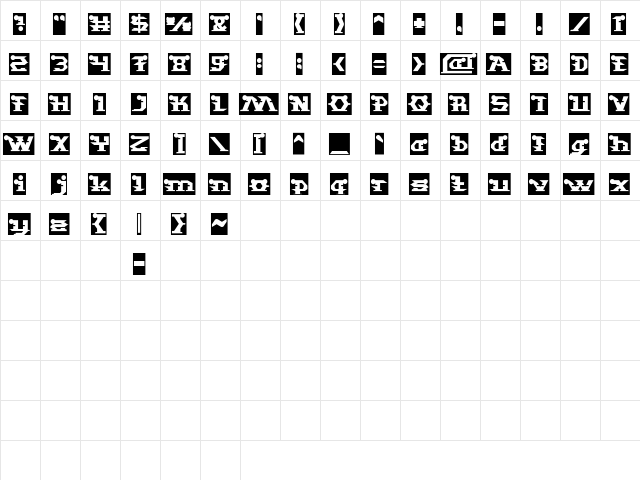 STARGAZER-Inverse Regular  glyph index