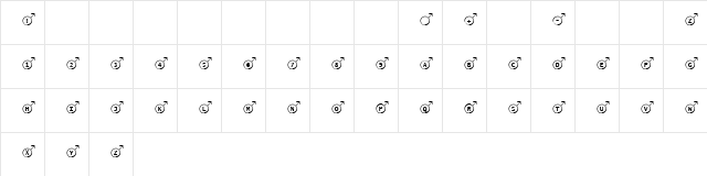 KR Oh Man! Regular  glyph index