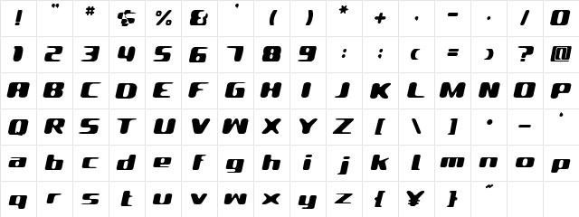 LBIlovely bold italic Alp  glyph index