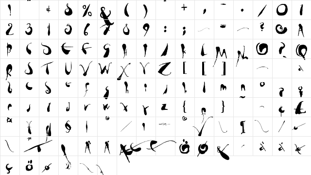 Vurt Regular  glyph index