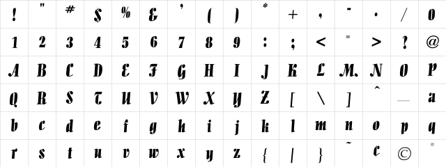 Brian-Normal Regular  glyph index