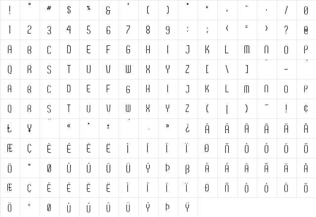 Breve SC Regular  glyph index