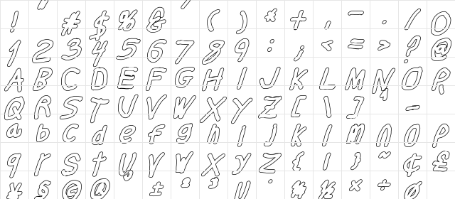 Thicker Than... Medium  glyph index