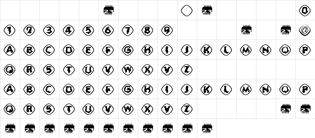 Zone23_Dreamtime 823 Normal  glyph index