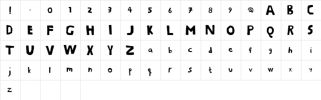 gimp Regular  glyph index