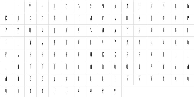 NETHER TYPE BETA 001 Regular  glyph index