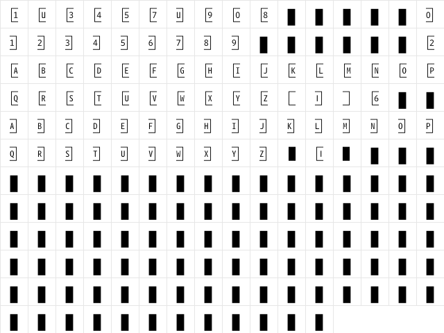 WhitneyIndexWhite SquareLt2  glyph index