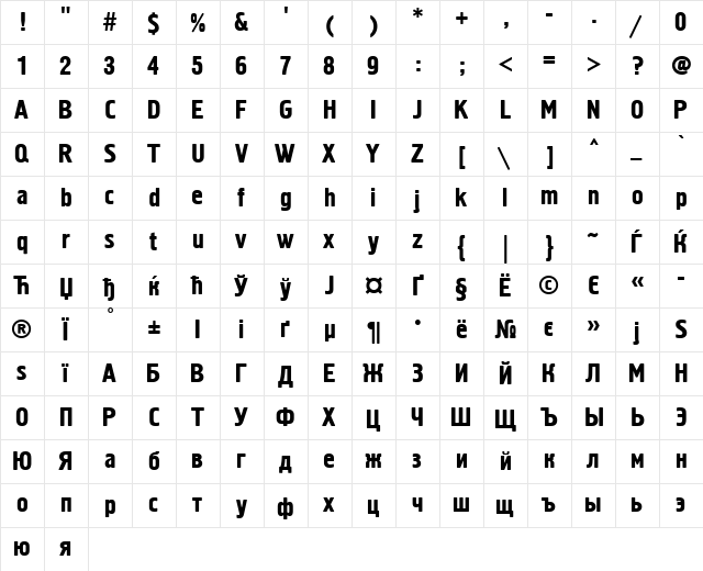 HermesC Regular  glyph index