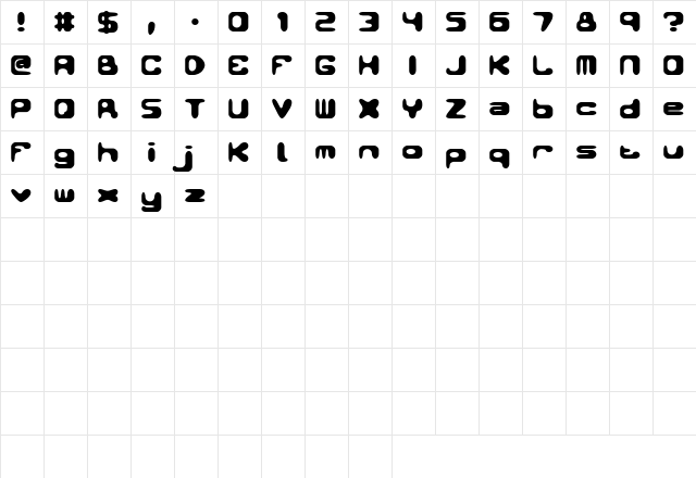 Lava Regular  glyph index