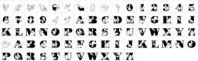 LMS Bird Watching Regular  glyph index