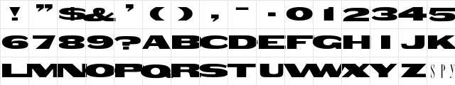 Woodtype-HTF-GothicExtended Regular  glyph index