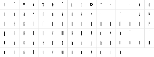 Rectangle Regular  glyph index