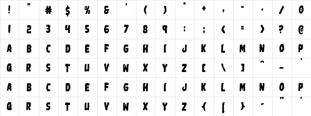 Johnny Torch Condensed Condensed  glyph index